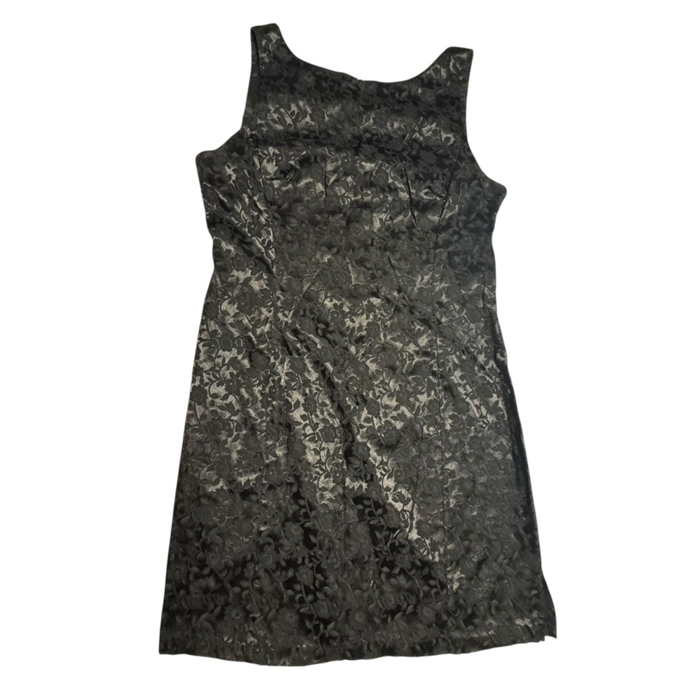 Be Smart Elegant Black Sleeveless mini Dress Y2K jacquard grunge goth floral‎ - Picture 2 of 11